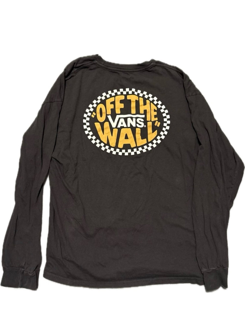 Vans Black Long Sleeve Tee with White Logo Print